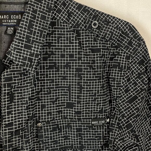 Marc Ecko Cut & Sew Men Graphic Long Sleeve Button-Up Shirt Size M - Picture 8 of 9